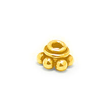 Bali Beads | Sterling Silver Vermeil-24k Gold Plated - Vermeil Granulated Caps, Vermeil Bead Caps On Sterling Silver