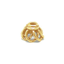 Bali Beads | Sterling Silver Vermeil-24k Gold Plated - Vermeil Wired Bead Caps, 24K Gold Vermeil on Sterling Silver C4004V