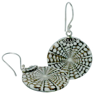 Bali Silver Jewelry - Seashell Earrings