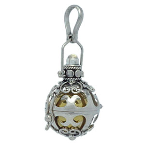 Bali Beads | Sterling Silver Silver Jewelry - Harmony Balls, Sterling silver harmony ball with brass 