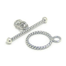 Bali Silver Toggles and Claps - Twisted Wire Toggles