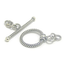 Bali Silver Toggles and Claps - Twisted Wire Toggles