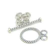 Bali Silver Toggles and Claps - Twisted Wire Toggles