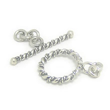 Bali Silver Toggles and Claps - Twisted Wire Toggles