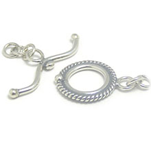 Bali Silver Toggles and Claps - Twisted Wire Toggles