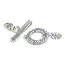 Bali Silver Toggles and Claps - Twisted Wire Toggles