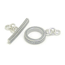 Bali Silver Toggles and Claps - Twisted Wire Toggles