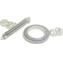 Bali Silver Toggles and Claps - Twisted Wire Toggles