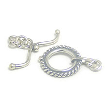 Bali Silver Toggles and Claps - Twisted Wire Toggles