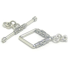 Bali Silver Toggles and Claps - Wired Toggles